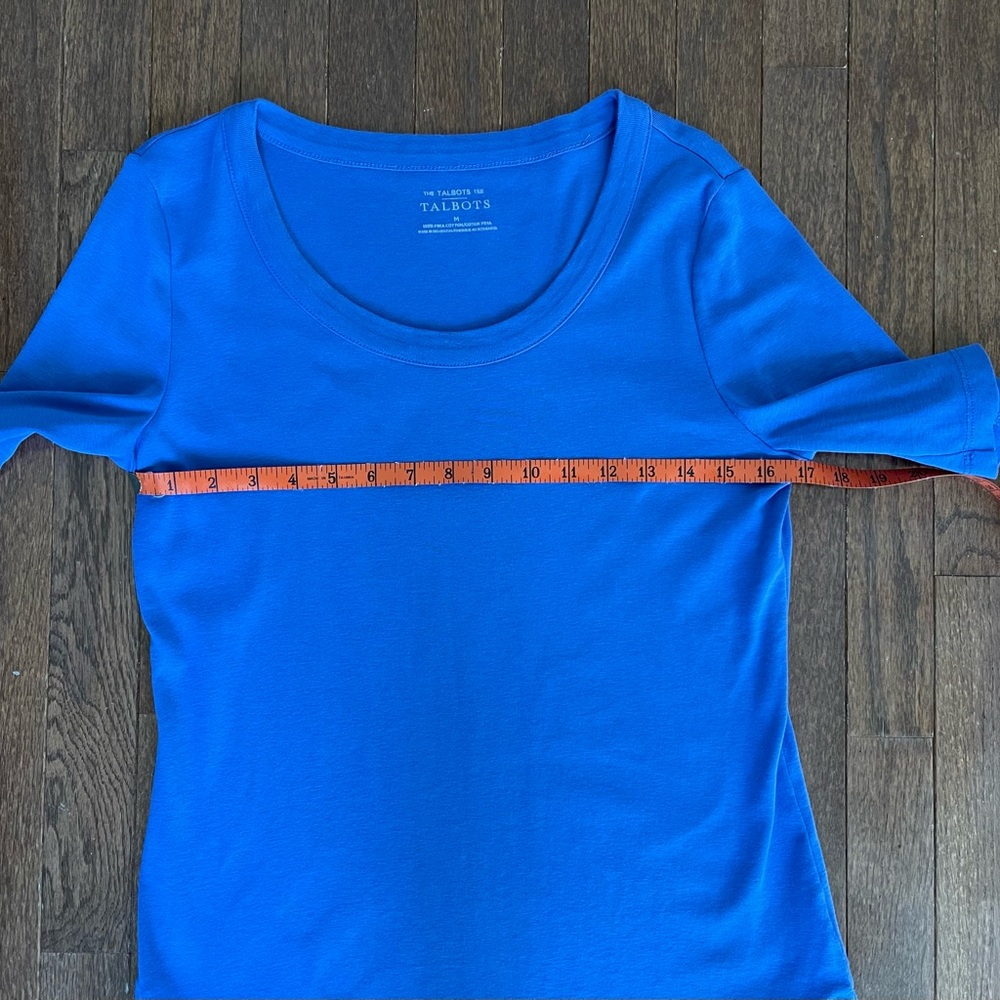 Scoop Neck Pima Blue Tee - Picture 4 of 5